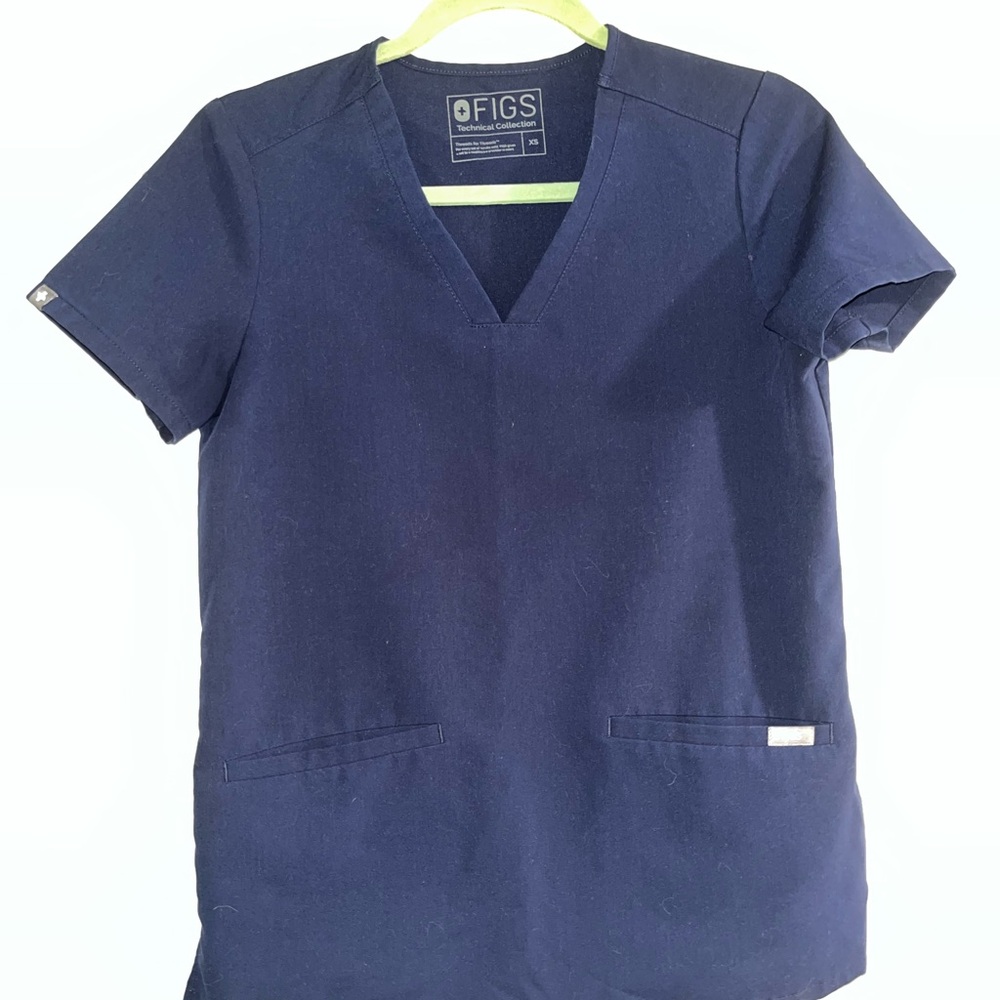 Figs Dark Blue Short Sleeve Top